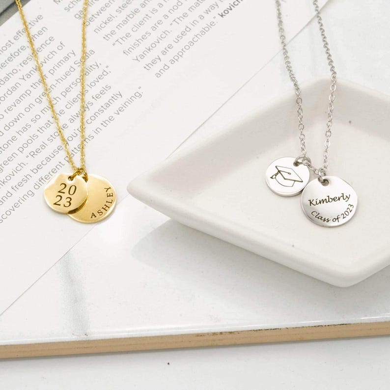 Custom Graduation Necklace Gift, Customized High School Grads Gift for Girls College, Graduation Class of 2026, FN-09 image 8