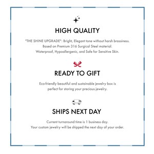 text that describes the features of a product, including its high quality, readiness to gift, and shipping information.