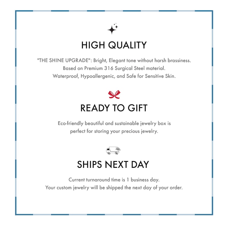 text that describes the features of a product, including its high quality, readiness to gift, and shipping information.