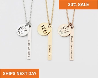 Custom Graduation Necklace, College High School Grads, Class of 2026, Graduation Jewelry for Her, Graduation Gift Idea, FN-140