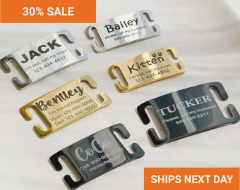 Custom Slide On Dog Tag • Pet ID Tags • Lucky Tags • Dog Collar Tag • Cat Collar Tag • Valentine's Day, FMOC-06