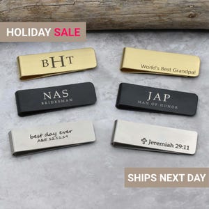 Personalized Money Clip, Husband Gift, Groomsmen Gift, Anniversary Gift for Dad, For Husband, Custom Engraved Money Clip, FMOC-01
