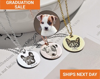 Collar personalizado con foto de mascota, regalo conmemorativo para mascotas en plata de ley, collar de gato, retrato de mascota, regalo por la pérdida de una mascota, joyería hecha a mano, FN-154