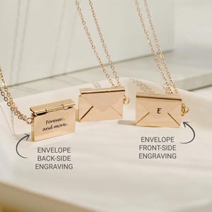 Secret Message Personalized Envelope Necklace, Hidden Message Necklace, Love Letter Necklace, Pouch Necklace for Mom, Locket Necklace,FN-171 image 5
