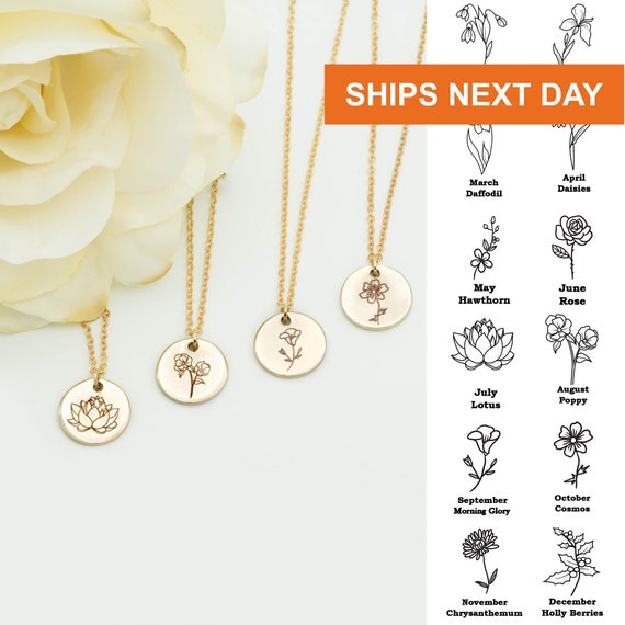 birth month flower necklace australia