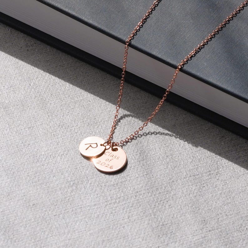 Custom Graduation Necklace Gift, Customized High School Grads Gift for Girls College, Graduation Class of 2026, FN-09 image 4