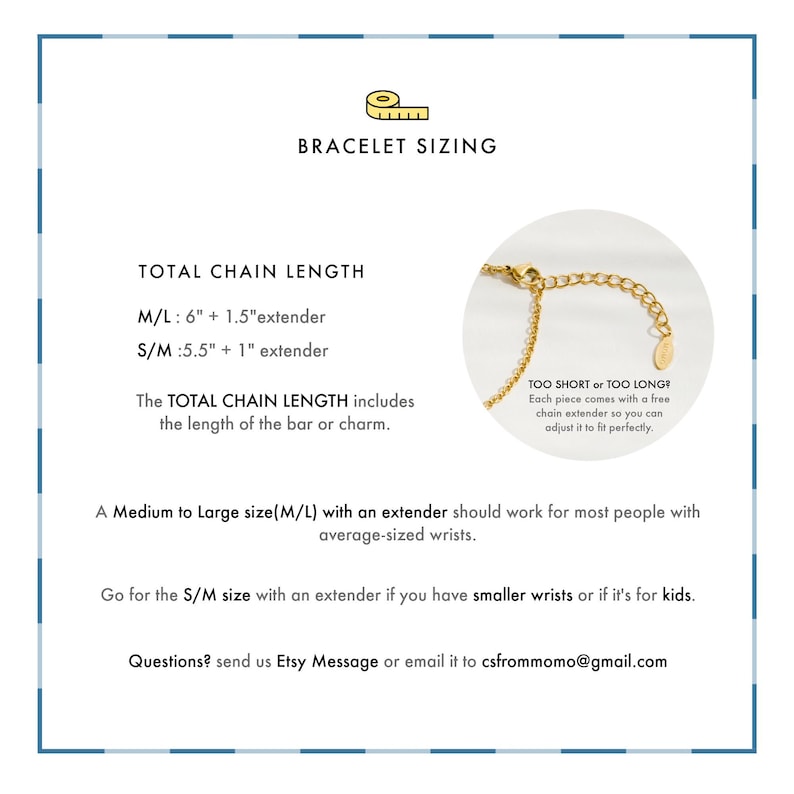 a bracelet with a chain extending from the clasp to the bracelet itself.
