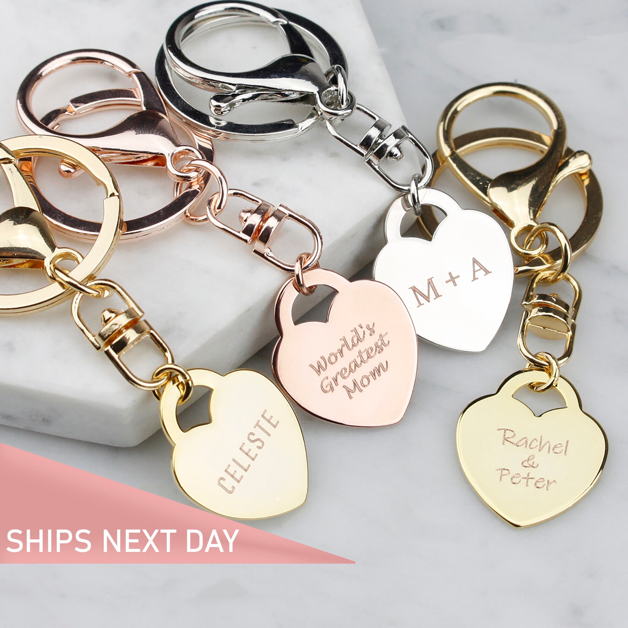 Custom Heart Keychain for Women Mothers Gift Girlfriend Etsy