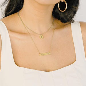Personalized Feminist Necklace, Layered Women Empowerment Necklace Set, Female Empowerment Jewelry, Engraved Feminist Gift for Her, FN-65 image 2