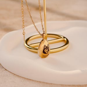 Personalized Cremation Jewelry, Pet Ashes Necklace, Pet Urn Necklace, Dog Mom Memorial Gift for Her, Engraved Necklace for Cat Moms, FN-162 image 4