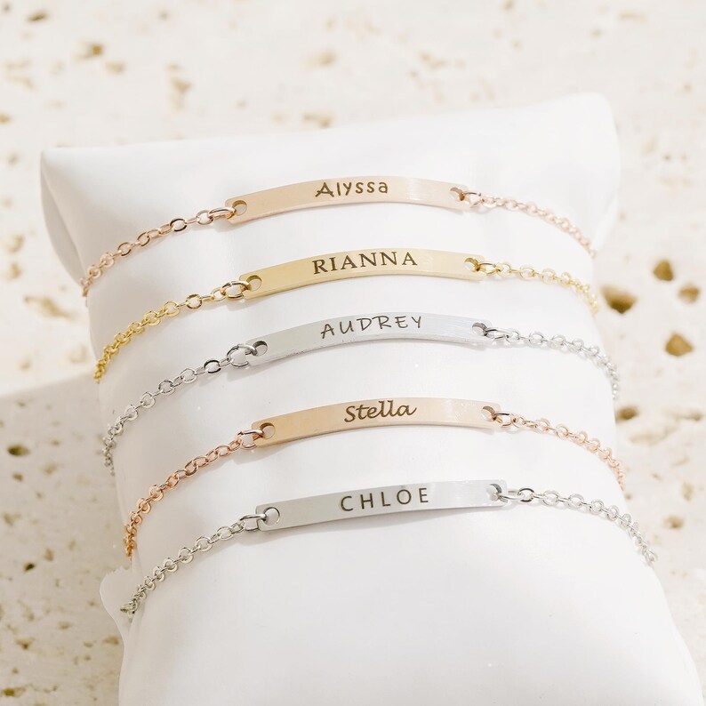Custom Dainty Name Bracelet for Kids, Personalized Flower Girl Proposal, Waterproof Toddler Jewelry, Engraved Gift for Girls, FBK-01 image 9