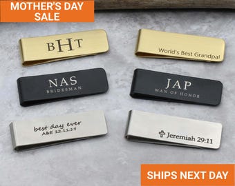 Personalized Money Clip, Husband Gift, Groomsmen Gift, Anniversary Gift for Dad, For Husband, Custom Engraved Money Clip, Graduation,FMOC-01