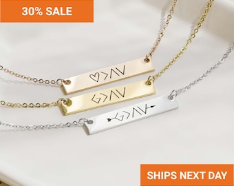 God is Greater than the Highs and Lows Necklace, Christian Bible Verse Cross Necklace for Women, Faith Baptism Gift for Mom, FN-63