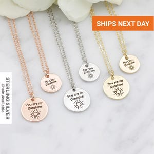 You Are My Sunshine Necklace Set: Matching Mother Daughter Jewelry