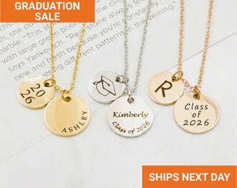 Collar de graduación personalizado, regalo personalizado para graduadas de secundaria, para chicas universitarias, promoción de 2026, FN-09