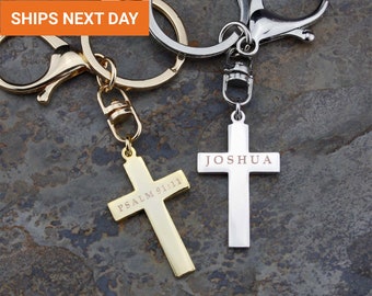 Timeless Custom Christian Keychain, Christian Gifts, Bible Verse Keychain, Baptism Gift, Cross Keychain, FKC-16