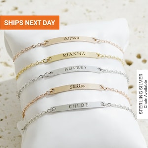 Custom Dainty Name Bracelet for Kids, Personalized Flower Girl Toddler Engraved Gift, FBK-01