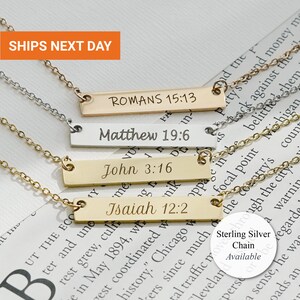 Dainty Custom Bible Verse Necklace Sterling Silver, Christian Necklace Gift for Mom, Christian Jewelry, Necklace for Mother, FN-08