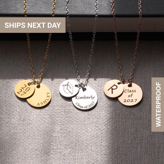Custom Graduation Necklace Gift, Customized High School Grads Gift for Girls College, Graduation Class of 2026, FN-09