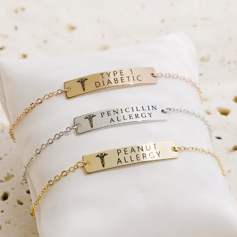 Personalized Medical Alert Bracelet Women, Engraved Medical ID Bracelet for Kids, Diabetic Autism Dementia Alzheimer Jewelry, FB-38 image 9