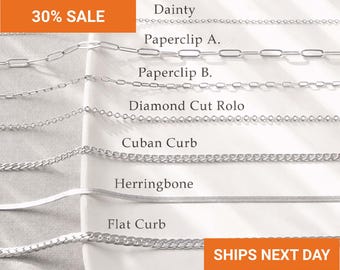 Silver Layered Necklace Chain, Custom Cuban Curb Paperclip Chain, Dainty Minimalist Layering Necklace, Tarnish Resistant Gift for Her, FC-02