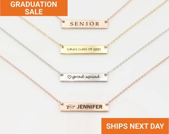 Dainty Custom Graduation Necklace, College Student Graduation Gift for Her, Class of 2026 Graduate Gift, High School Graduate Gift, FN-69
