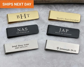 Unique Personalized Money Clip, Husband Gift, Groomsmen Gift, Anniversary Gift for Dad, For Husband, Custom Engraved Money Clip, FMOC-01