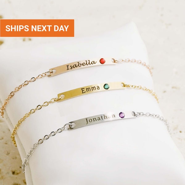 Einzigartiges kundenspezifisches Geburtsstein-Armband, personalisiertes Namensarmband für Frauen, Geburtsstein-Mama, Baby-Armband für Kinder, FBK-05