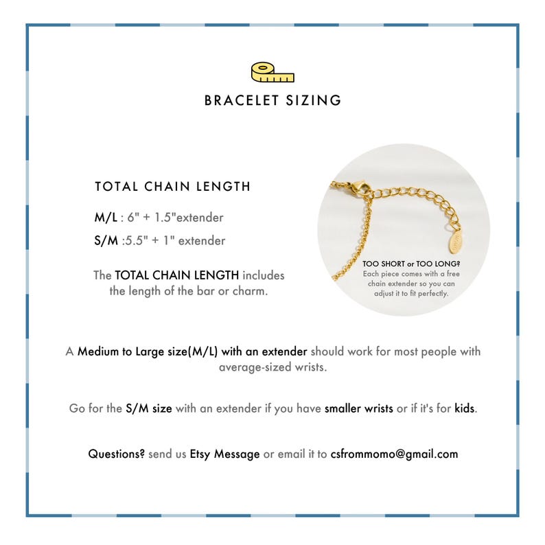 a bracelet with a chain extending from the clasp to the bracelet itself.