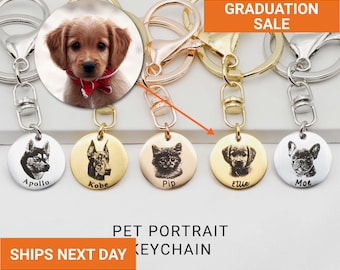 Personalized Keychain Dog, Pet Portrait Keychain, Pet Lovers Gift, Dog Mom Gift, Best Friend Gift, Handmade Jewelry, FKC-32