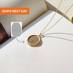 Custom Fingerprint Necklace: Stainless Steel Wax Seal Memorial Jewelry