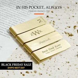 Personalized Engraved Money Clip for Men, Custom Stainless Steel Wallet Clip, Waterproof Groomsmen Gift, Anniversary Gift for Dad, FMOC-01
