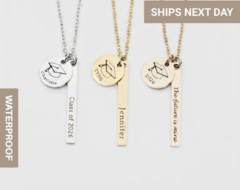 Custom Graduation Necklace, College High School Grads, Class of 2026, Graduation Jewelry for Her, Graduation Gift Idea, FN-140