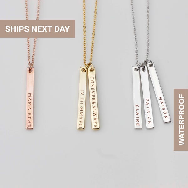 Dainty Custom Family Name Necklace, Kids Name Necklace, Baby Name Necklace, Couple's Necklace, Mom Necklace, FN-22