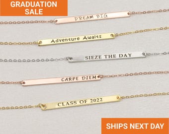 Skinny Graduation Necklace, College Graduation Gifts, High School Graduation, Class of 2026, Personalized Gifts, FN-10