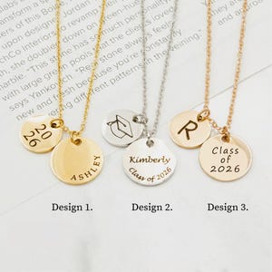 Custom Graduation Necklace Gift, Customized High School Grads Gift for Girls College, Graduation Class of 2026, FN-09 image 2