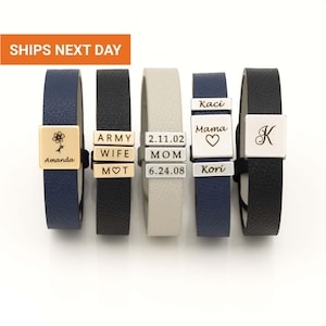 Personalized Leather Bracelet: Custom Engraved Name Bracelet