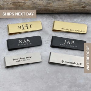 Personalized Money Clip, Husband Gift, Groomsmen Gift, Anniversary Gift for Dad, For Husband, Custom Engraved Money Clip, Graduation,FMOC-01