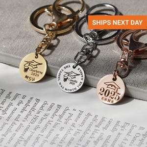 Timeless Graduation Keychain, Graduation Gift, Key Chain Gift, Custom Keychain, Sorority Keychain, College Graduation, College Grad, FKC-04