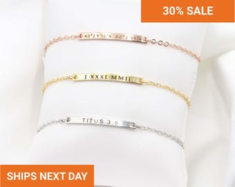 Personalized Name Bracelet for Women, Dainty Custom Engraved Bracelet, Best Friend & Mom Bracelet, Birthday Gift for Her, FB-31