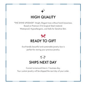 text that describes the features of a product, including its high quality, readiness to gift, and shipping information.
