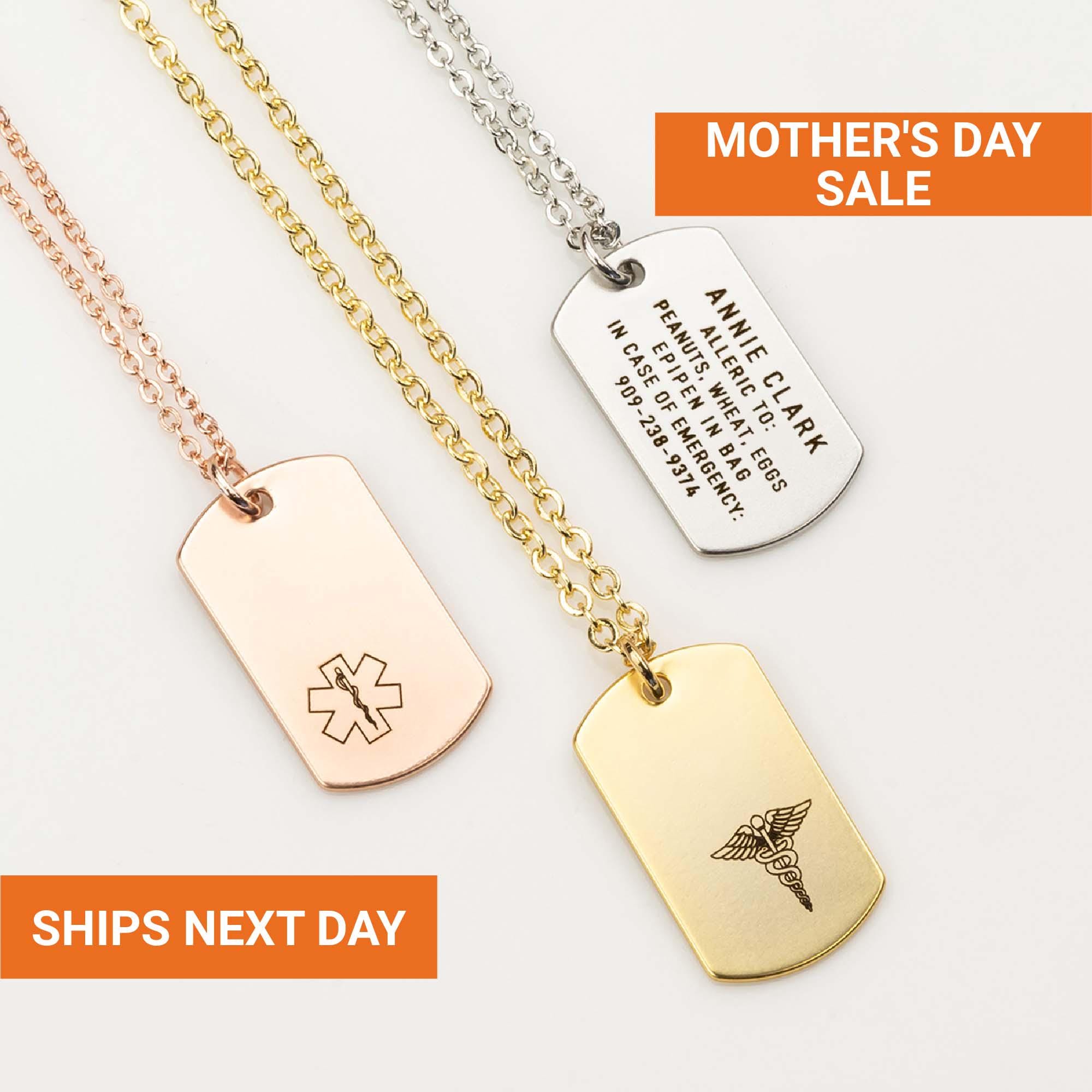Personalized Medical ID Necklace, Autism Necklace, Dementia
