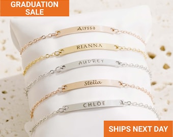 Custom Dainty Name Bracelet for Kids, Personalized Flower Girl, Toddler Engraved Gift, Best Friend Gift, Personalized Jewelry, FBK-01