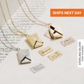 Secret Message Personalized Envelope Necklace, Hidden Message Necklace, Love Letter Necklace, Pouch Necklace for Mom, Locket Necklace,FN-171