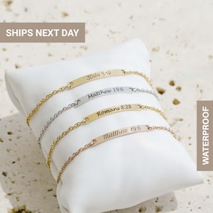 Dainty Personalized Christian Bracelet, Bible Verse Bracelet, Christian Jewelry, Baptism Gift, Christian Gift, Religious Bracelet, FB-41