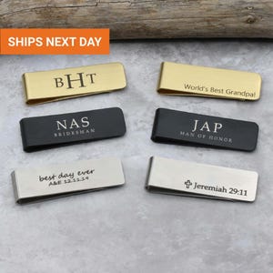 Unique Personalized Money Clip, Husband Gift, Groomsmen Gift, Anniversary Gift for Dad, For Husband, Custom Engraved Money Clip, FMOC-01