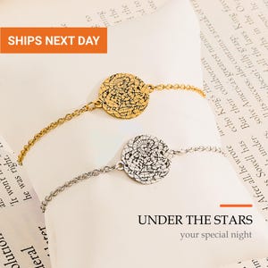Custom Star Map Bracelet, Personalized Engraved Night Sky Jewelry, Constellation Gift for Mom, Anniversary Memorial Birthday Gift, FB-65