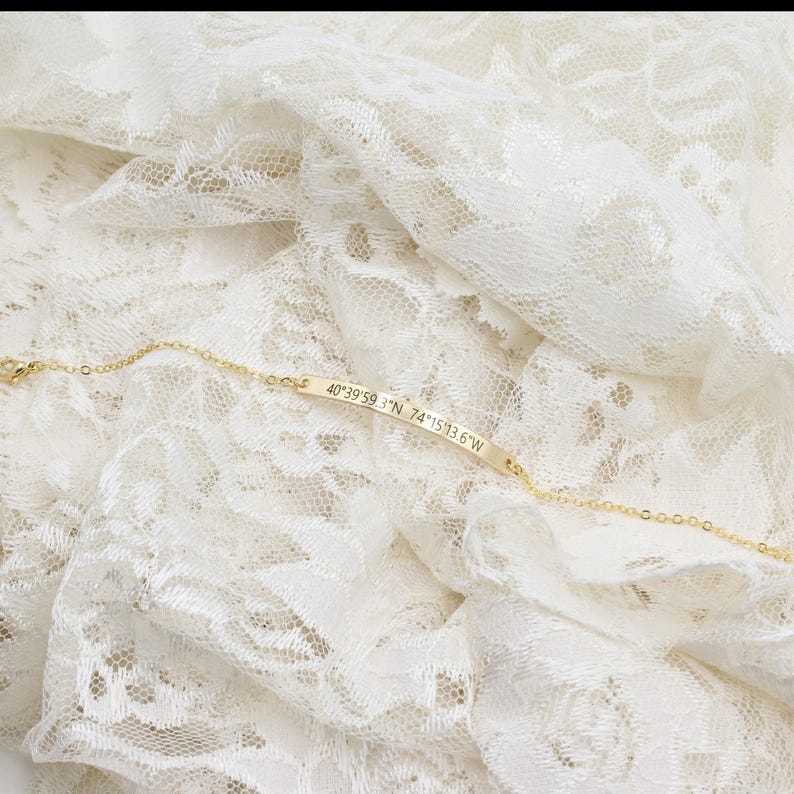 Pulsera con coordenadas personalizadas, coordenadas GPS grabadas, resistente al agua, regalo para personas que viajan a larga distancia, regalo de aniversario para novia, FB-20 imagen 7