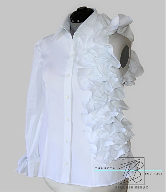 ruffle button down shirt