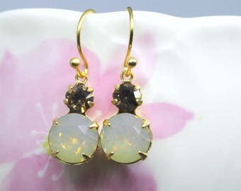Swarovski Sand Opal & Smoke Topaz Rhinestone